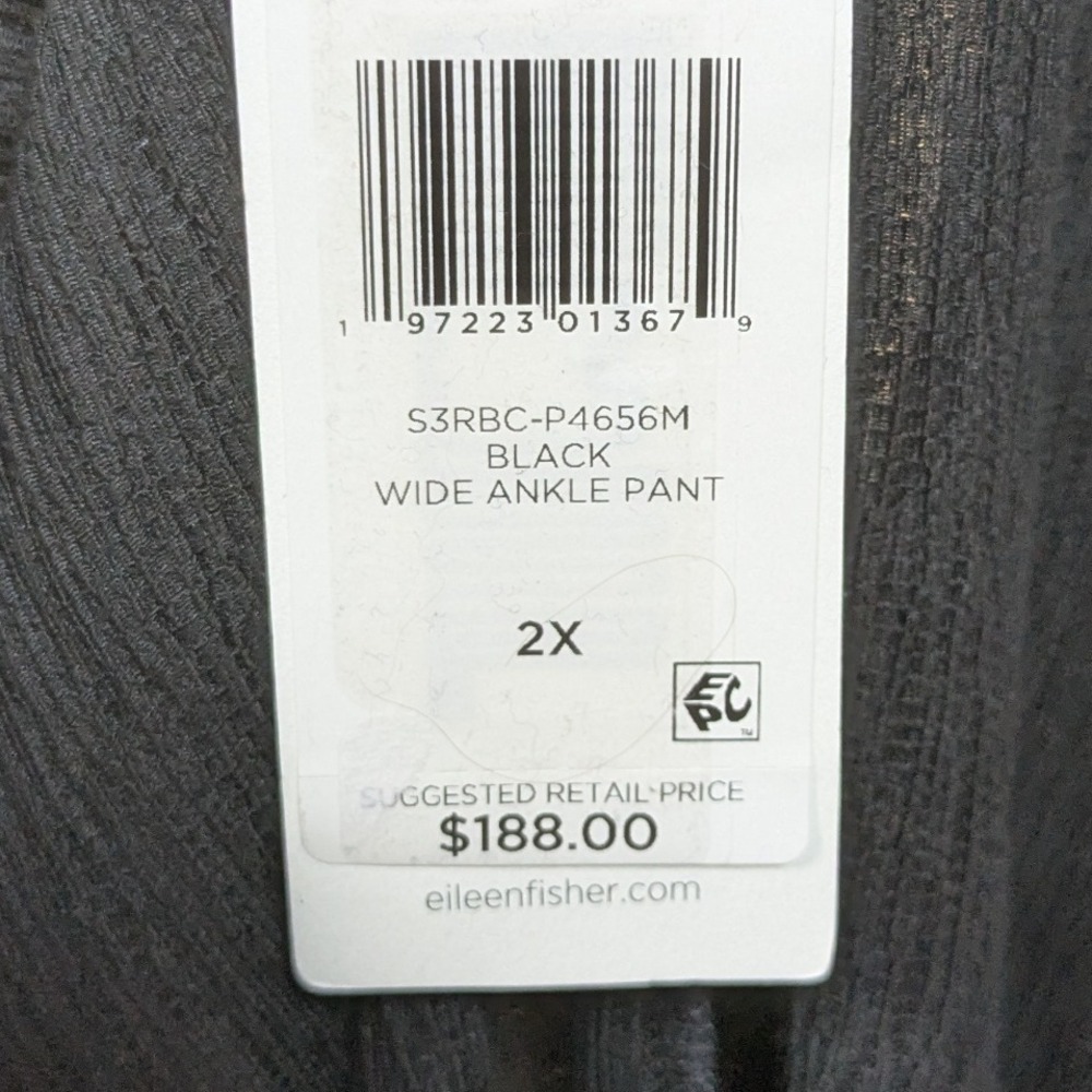Eileen Fisher Black Wide Leg Pants - Picture 2 of 8